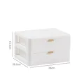 Scatola portaoggetti da scrivania minimalista a 2 livelli per dormitorio trucco cancelleria - Bianco 2 Livelli