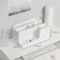 Organizer da scrivania multifunzione con comodo portapenne e supporto per telefono. - Bianco