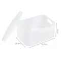 Scatola portaoggetti in plastica opaca traslucida con coperchio per cosmetici e scrivania. - Stile a scomparti vuoti / Taglia L / Bianco