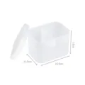 Scatola di immagazzinaggio in plastica smerigliata trasparente con coperchio e scomparti. - Stile a Doppio Slot / Taglia M / Bianco