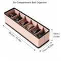 Organizzatore per cinture a sei scomparti, ideale per riporre cassetti e armadi in ordine. - Rosa con Bordo Nero