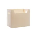 Desktop plastic storage box for books and toys, simple beige organizer basket for office home. - Beige