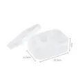 Scatola portaoggetti in plastica trasparente opaca con coperchio e scomparti da scrivania. - Sei Griglie / Taglia S / Bianco