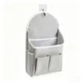 Borsa portaoggetti da appendere in tessuto grigio con tasche a rete per dormitorio. - Grigio