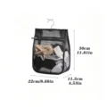 Hanging mesh sock storage bag for dorm wardrobe, breathable closet organizer with zipper. - 22*11.5*30cm / Black