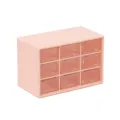 Scatola portaoggetti da scrivania rosa a 9 scomparti con cassetti trasparenti per cancelleria. - 12*9.8*18cm / Rosa