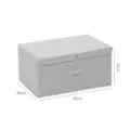 Scatola portaoggetti in tessuto pieghevole grigia con doppia copertura, 50x30x25 cm. - Taglia L / Grigio