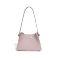 Pink leather shoulder bag minimalist design casual tote bag daily versatile handbag for women - Milkshake Pink