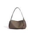 Genuine leather shoulder bag minimalist commuter handbag stylish autumn winter top-handle bag. - 31x11x14cm / Elephant Gray