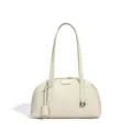 Classic woven leather shoulder bag, elegant commuting handbag for women, large capacity design. - 32*12*19 cm / New Milkshake White