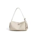 Off-white genuine leather shoulder bag minimalist hobo tote purse casual commuter handbag variant. - 31x11x14cm / Off White