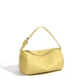 Yellow genuine leather cylinder underarm bag, minimalist commuter crossbody bag for women. - 19*9*10cm / Pear Yellow