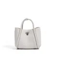 Elegant minimalist leather handbag for women, chic grey top-handle crossbody bag for daily wear. - Milk Gray