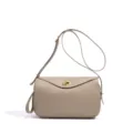 Minimalist genuine leather shoulder bag for women, elegant crossbody daily commuter purse. - Milk Tea