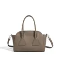 Large capacity leather shoulder bag commute Boston bag minimalist design stylish crossbody bag - 32x12x22cm / Elephant Gray