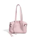 Pink leather shoulder bag for women, casual tote handbag with long straps and tassel charm. - 20*14*15CM / Milkshake Pink