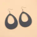 Grey acrylic teardrop hollow earrings, minimalist fashion geometric dangle earrings for women. - Gray Waterdrop