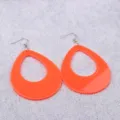 Orange Acrylic Hollow Teardrop Earrings Fashion Minimalist Dangle Earrings For Women - Orange Teardrop