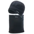Verdichtete Thermofleece Wintermuetze und Halswaermer Set fuer Outdoor Sport. - Einheitsgröße / Schwarz Besteckset
