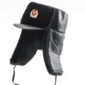 Winter warme PU Leder Uschanka Mütze mit Sowjetstern, dicke Fleece Ohrenklappe Mütze kalt. - M (55-58cm) / Verdickter PU-Krempenstil + Sowjetisches Abzeichen