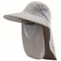 Outdoor Sonnenschutzhut mit breiter Krempe, Gesichts- und Nackenschutz für den Sommer. - Einheitsgröße / Hellgrau
