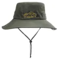 Chapeau de Soleil Exterieur Homme Femme Bob Large Randonnee Sechage Rapide Respirant - Vert Militaire
