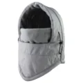 Detailed view of the thickened fleece cycling hood, windproof and water-repellent. - Gray