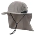 Outdoor sun hat with neck flap, waterproof UV protection fisherman cap for hiking and fishing. - One Size / Light Gray
