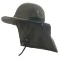 Unisex Outdoor Sonnenhut mit Nackenschutz wasserdicht UV Schutz Anglerhut zum Wandern - Einheitsgröße / Armeegrün