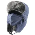 Verdickte Winter-Bombermuetze mit winddichter Gesichtsmaske und warmen Ohrenklappen zum Skifahren. - Einheitsgröße / Blau
