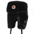 Colbacco ushanka con distintivo sovietico cappello invernale caldo spesso peluche - Nero + Distintivo Sovietico