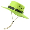 Neon grüne Outdoor Sonnenhut Detail, mit atmungsaktiven Ösen und verstellbarer Kinnschnur. - Einheitsgröße / Fluoreszierendes Grün