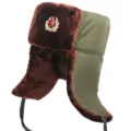 Winter Russian ushanka hat with Soviet red star badge, thick warm earflap cap for outdoor cold. - Army Green with Brown Fur + Soviet Badge