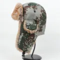Winter warme Camouflage Bombermütze mit Plüsch Ohrenklappen dicke Kälteschutzmütze. - Nur Mütze / Grau Digital