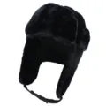 Schwarze Winter Trapper Mütze Verdickt Winddicht Warm Ohrenschützer Unisex Outdoor Kappe - Einheitsgröße / Schwarz - Einfache Mütze