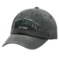 Waschbare Baumwoll Baseballcap für Damen und Herren, Vintage Sonnenhut mit Stickerei. - Einheitsgröße / Armeegrün