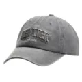 Gewaschene Baumwoll-Baseballkappe mit Stickerei, stilvoller grauer Freizeithut für Damen und Herren - Einheitsgröße / Dunkelgrau