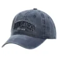 Klassische gewaschene Baumwoll-Baseballkappe für Damen und Herren, lässiger Vintage-Sonnenhut. - Einheitsgröße / Marineblau