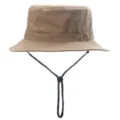 Khaki Bucket Hat für Damen und Herren, verstellbarer Kinnriemen, Freizeitsonnenhut. - Khaki