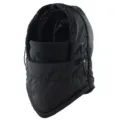 Black winter cycling balaclava windproof thermal fleece hood face mask for outdoor sports. - Black