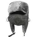 Winddichte wasserdichte Wintermuetze mit Ohrklappen und Maske fuer kalte Outdoor Tage. - Einheitsgröße / Schwarz + Einfacher Stil