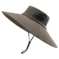 Outdoor Sonnenschutz Sonnenhut mit breiter Krempe, atmungsaktivem Mesh und verstellbarem Kordelzug. - Armeegrün