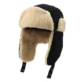 Winter warme ushanka mütze schwarz fleece gefüttert winddichte trapper mütze für ski - Einheitsgröße / Schwarze Einzelmütze
