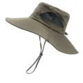 Wasserdichter schnelltrocknender Sonnenhut mit breiter Krempe, atmungsaktiver Anglerhut für Outdoor. - Armeegrün
