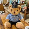 Plush police bear doll toy wearing uniform, cute stuffed animal gift for kids and girlfriend. - Police Bear / 25cm