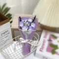 Mini soap rose flower bouquet gift for girlfriend Valentine day romantic present decor. - Lilac Purple