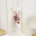 Valentine's Day plush rabbit flower bouquet gift bag with sunflower and fairy lights. - Gypsophila Bunny Purple Sunflower with LED Light and Gift Bag