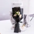 Handbag soap rose bouquet gift for Valentines Day corporate events holiday parties nice decor - 3 Roses with Gift Bag / Champagne