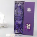 Purple soap rose flower bouquet in gift box, romantic Valentine's Day gift for her. - 18-Flower Snow Purple