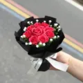 Mini soap rose flower bouquet gift box for Valentine's Day party decoration item - Bright Red
